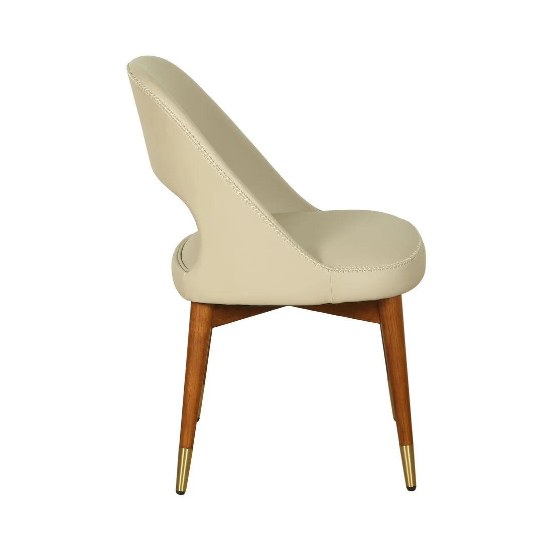 Dining Chair Micro Fibre With Wooden Base By Stories - Image 4