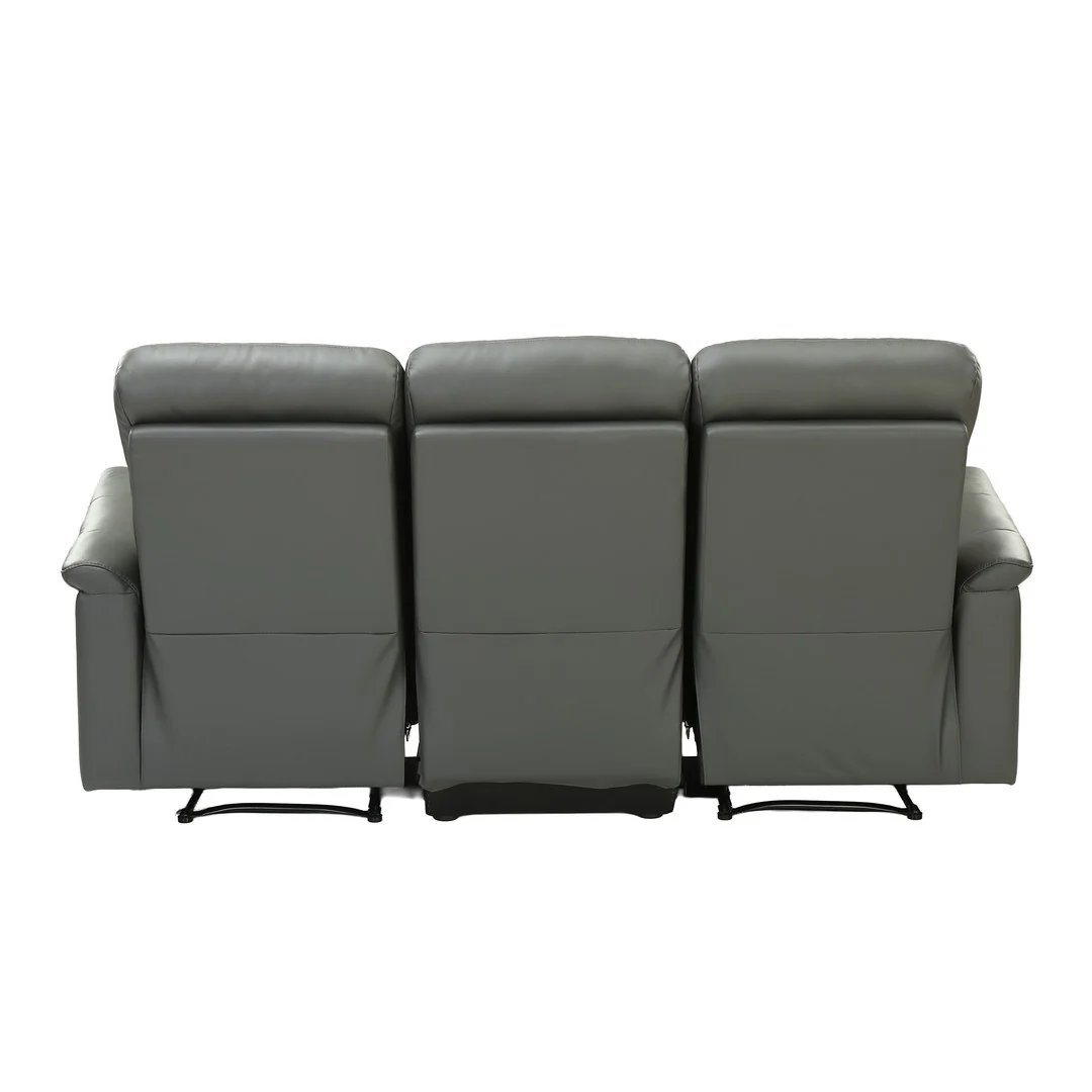 Dark Grey Manual 3 Seater Recliner Sofa By Stories - Image 3