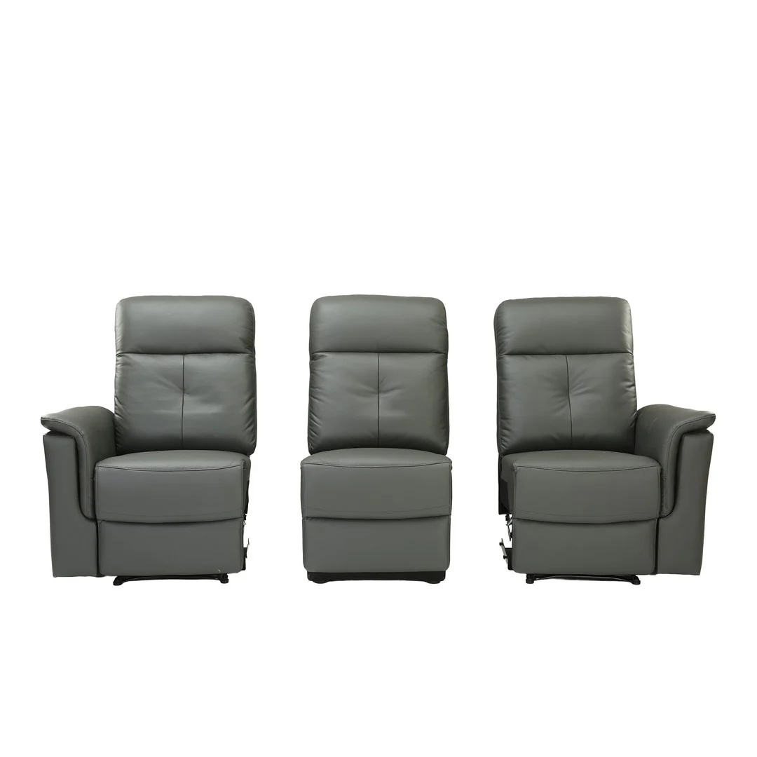 Dark Grey Manual 3 Seater Recliner Sofa By Stories - Image 4