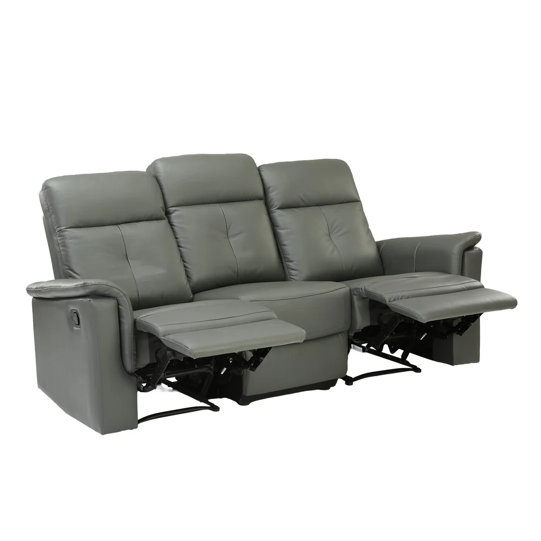 Dark Grey Manual 3 Seater Recliner Sofa By Stories - Image 7