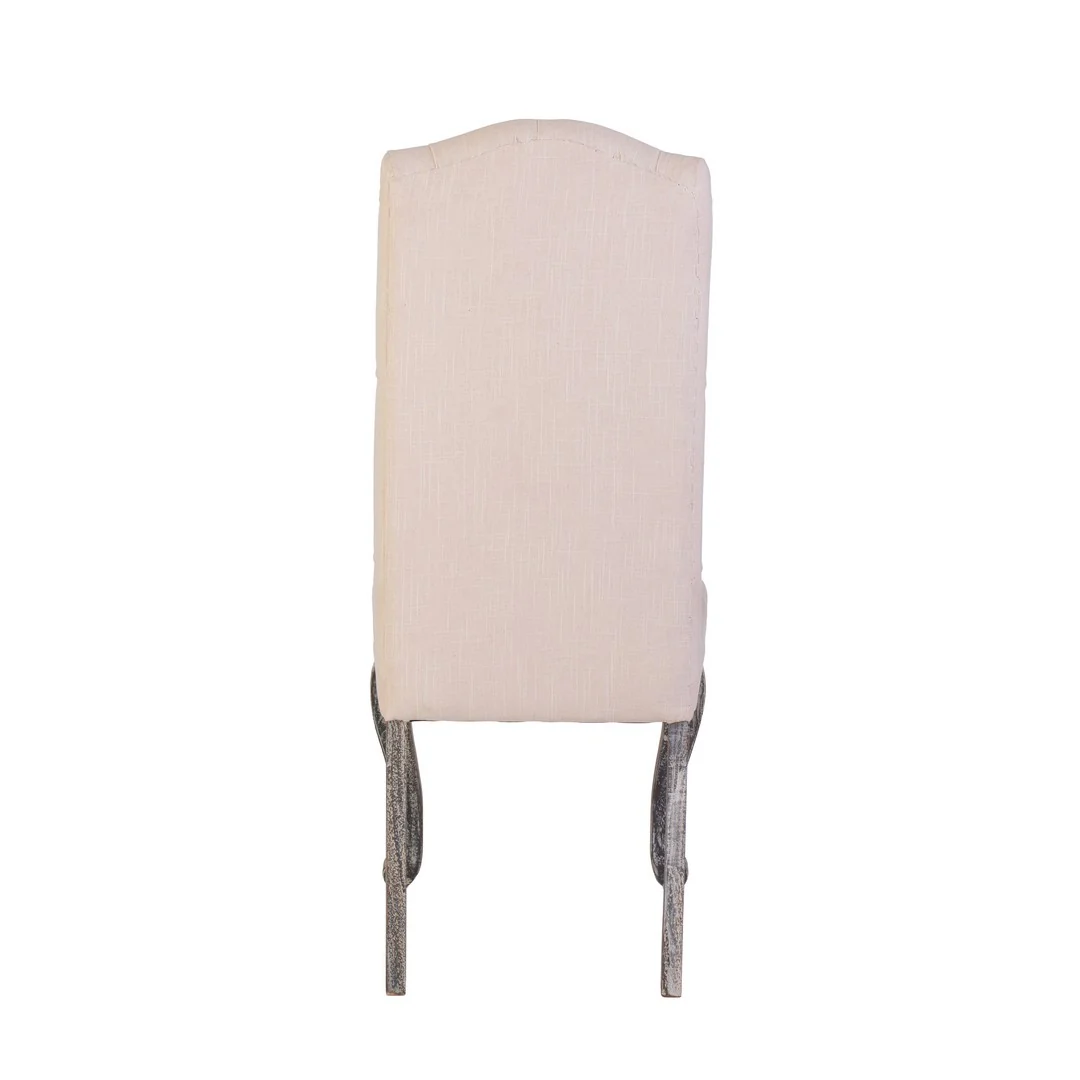 Beige Dining Chair with Silver Legs By Stories - Image 3