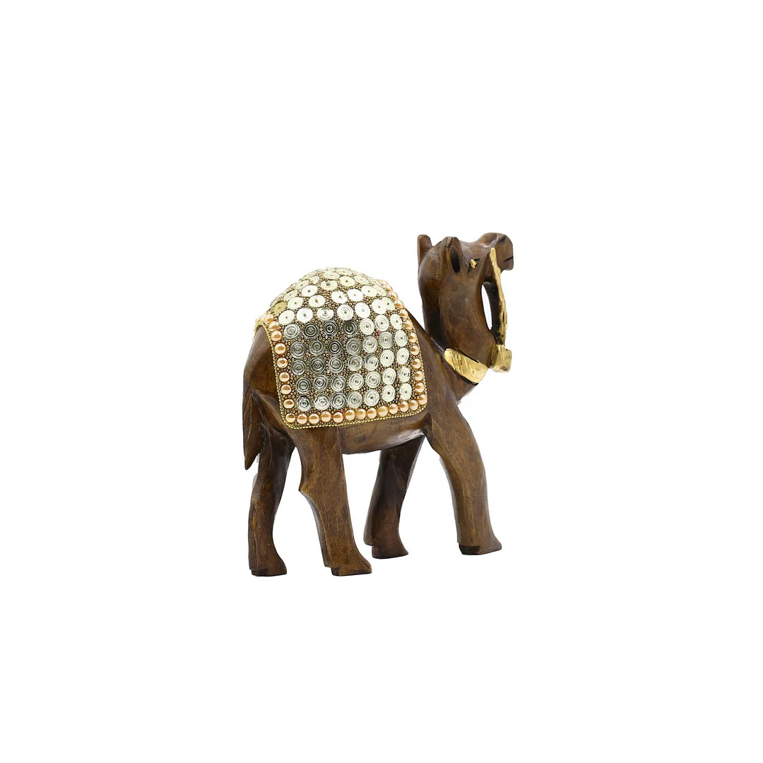 Wooden Camel Golden Spiral Work By Stories - Image 5