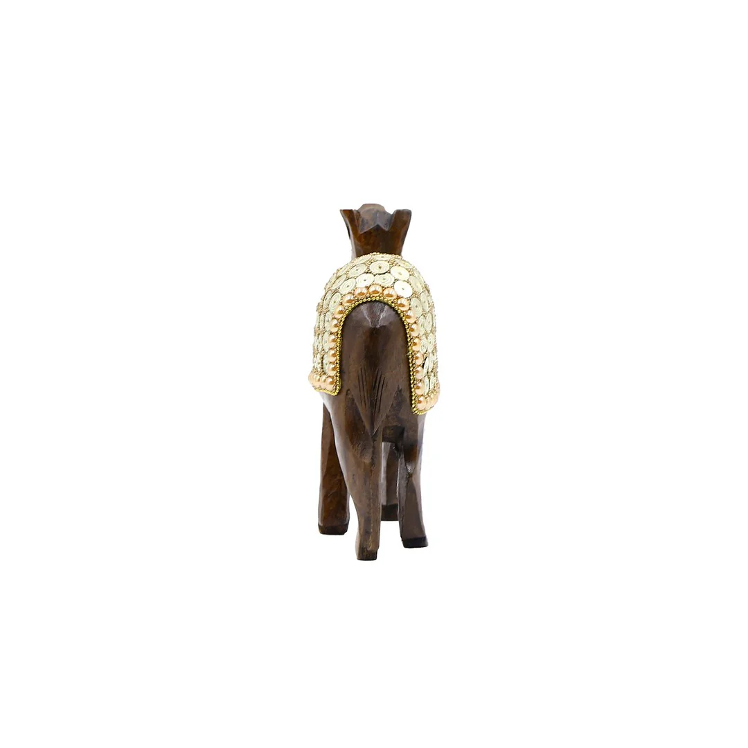 Wooden Camel Golden Spiral Work By Stories - Image 3