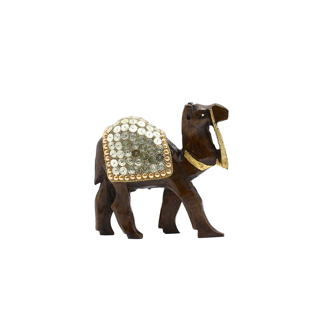 Wooden Camel Golden Spiral Work By Stories - Image 4