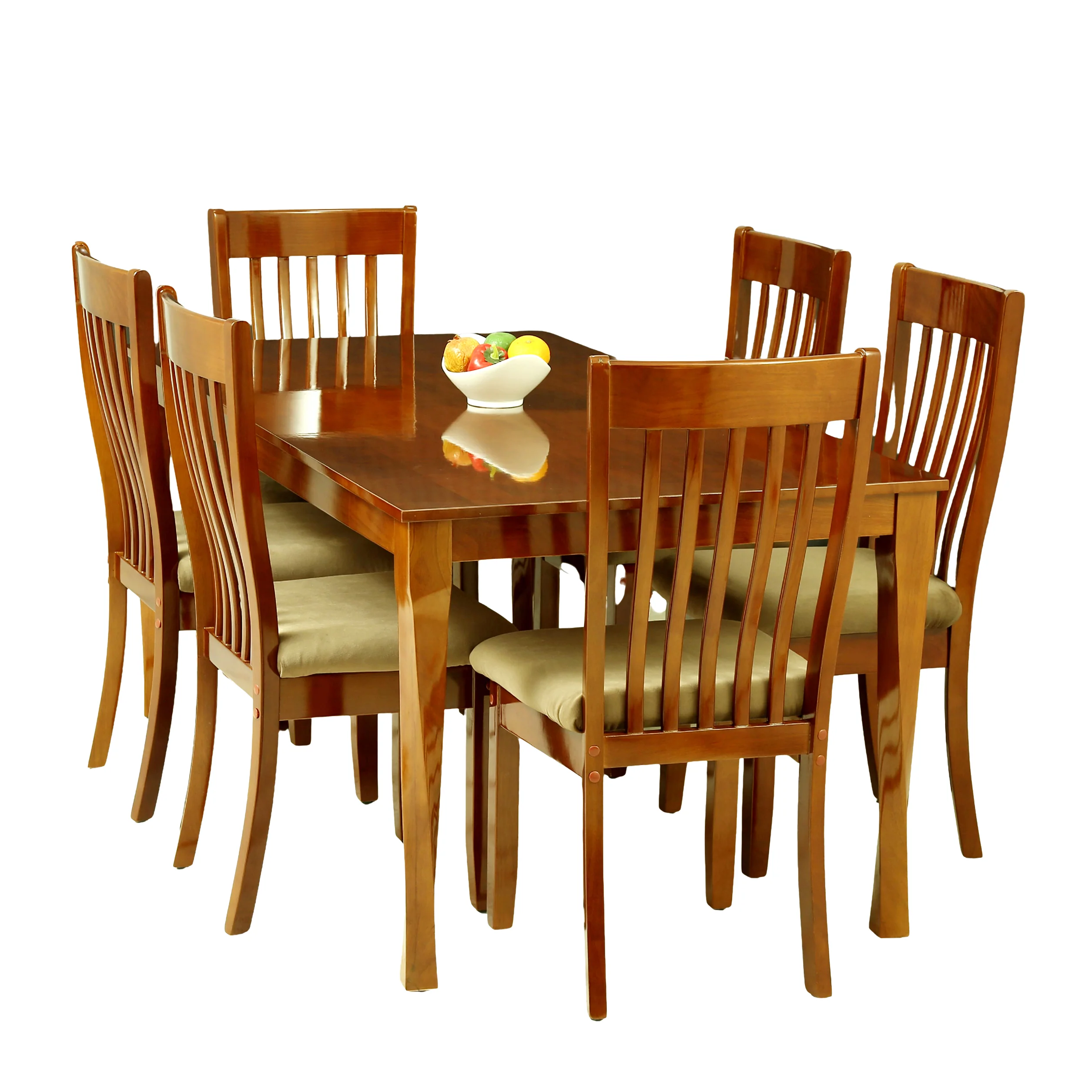 Chocolate 6 Seater Dining Table [Treated Rubberwood] - Image 5