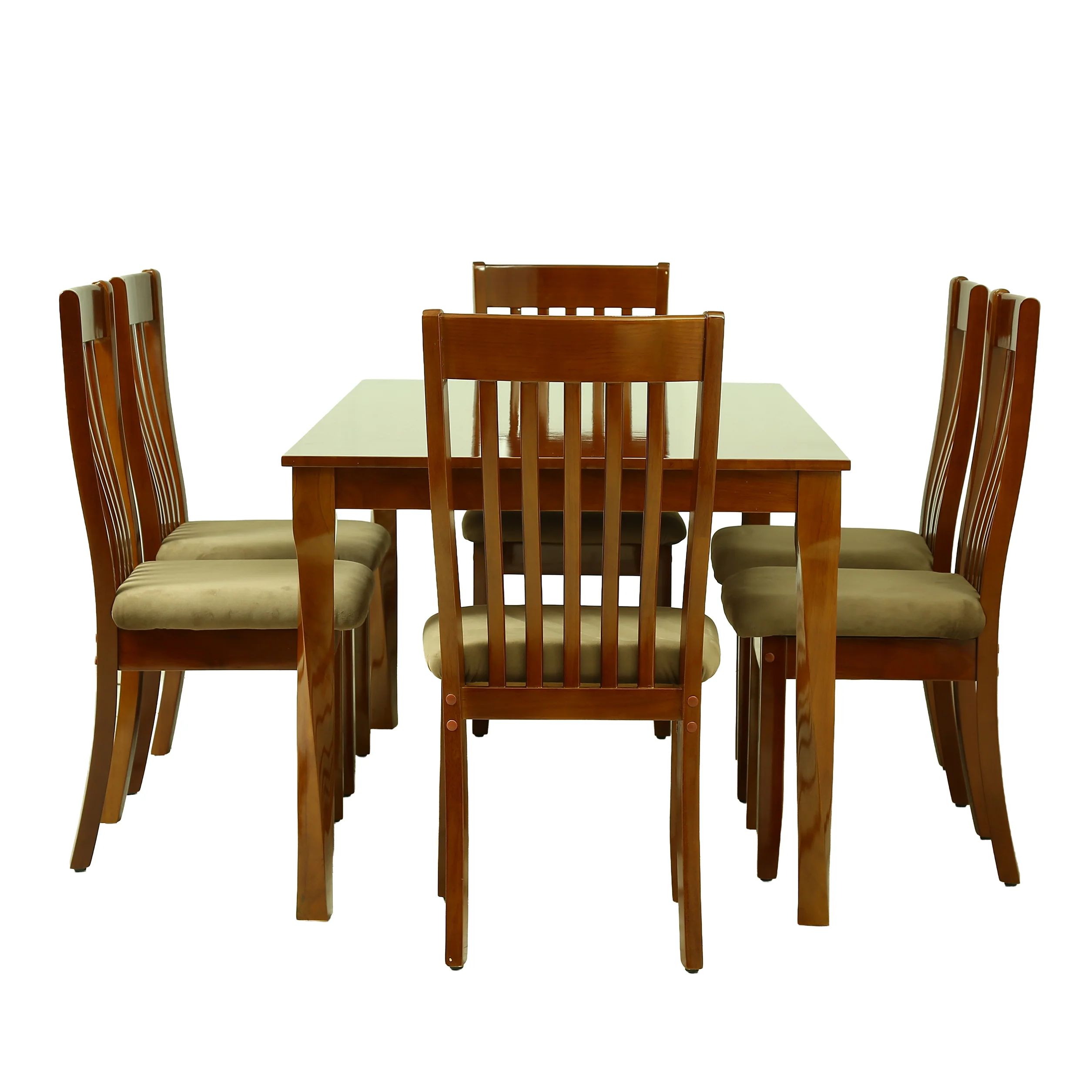 Chocolate 6 Seater Dining Table [Treated Rubberwood] - Image 6