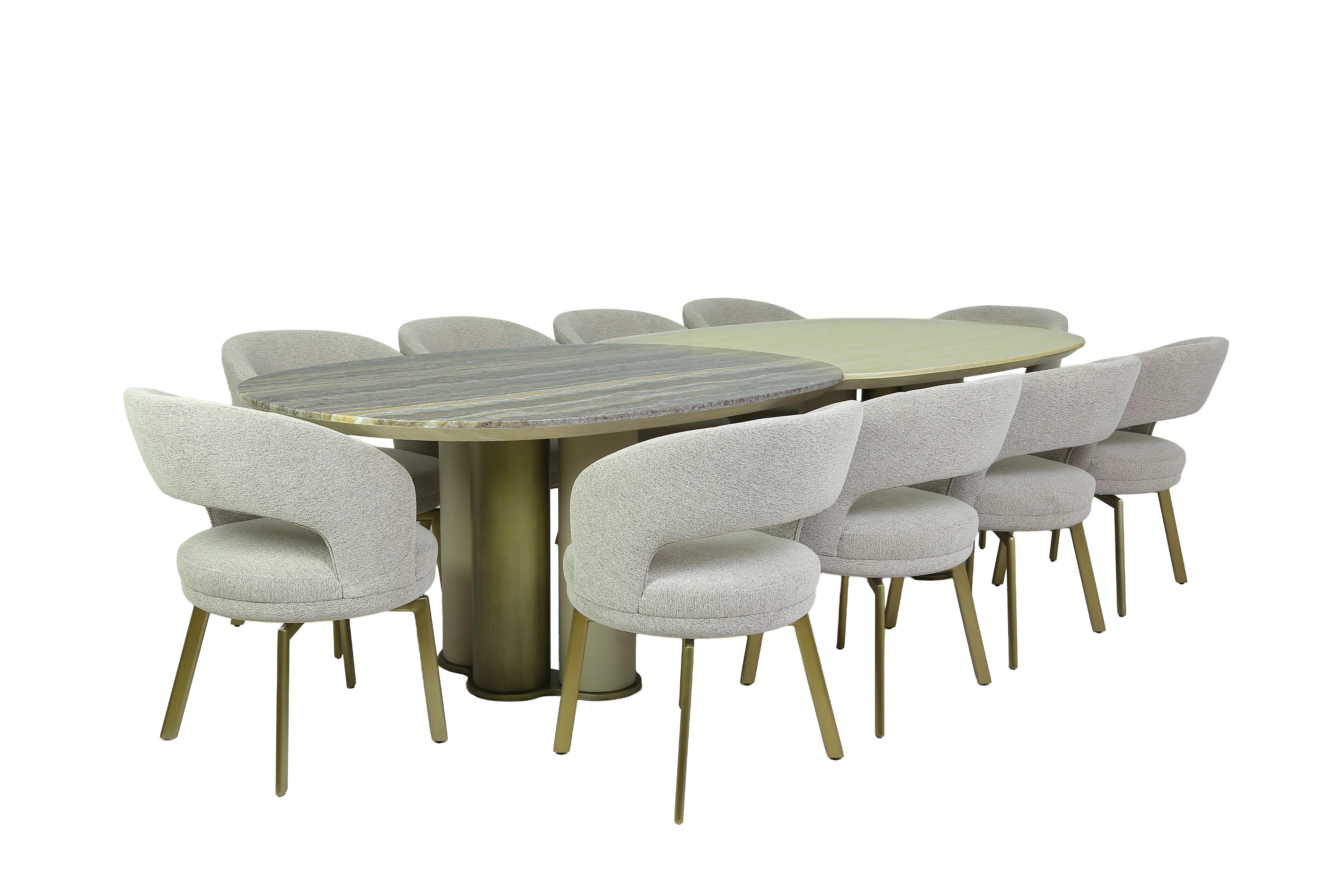 Fossey 10 Seater Dining Table Elegant Matt Apricot Tone By Stories - Image 2