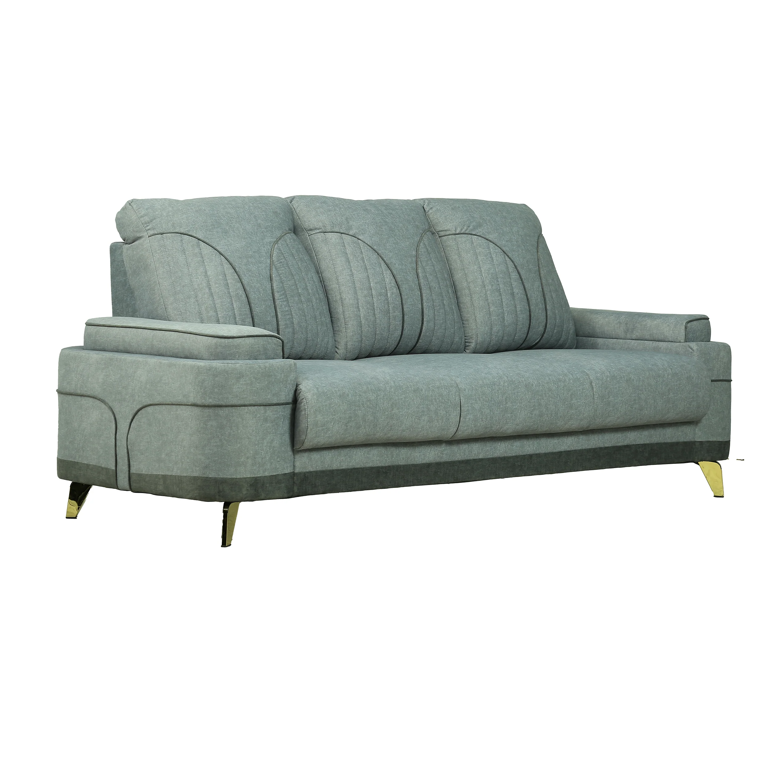 Grey Milan 3 Seater sofa [Backrest: Fabric] By Stories - Image 3