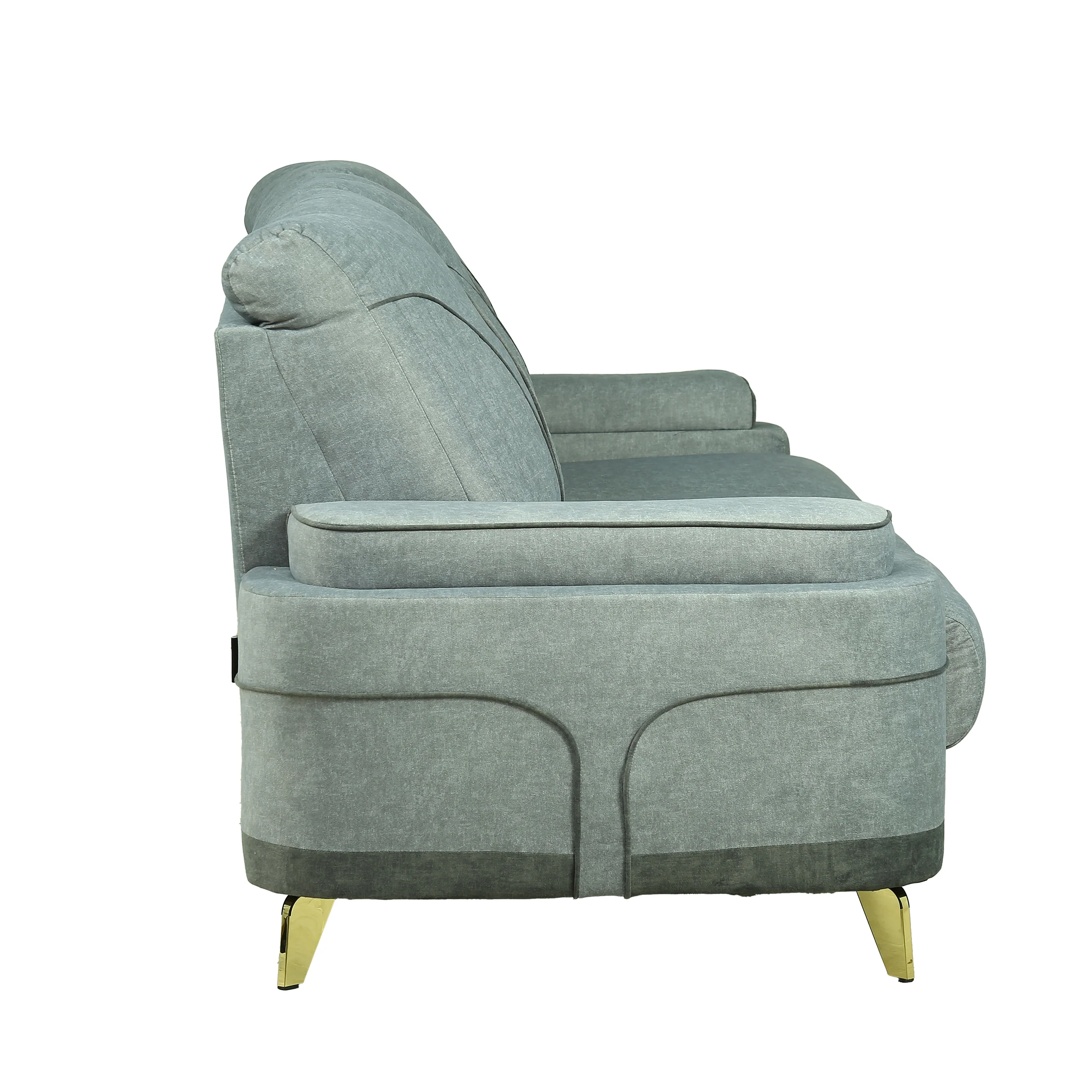 Grey Milan 3 Seater sofa [Backrest: Fabric] By Stories - Image 4