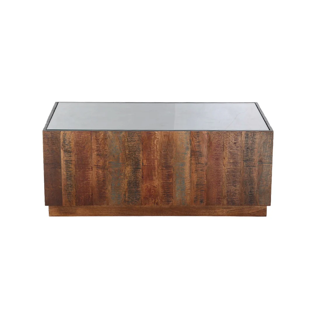 Coffee Table W/ Glass Top By Stories - Image 3