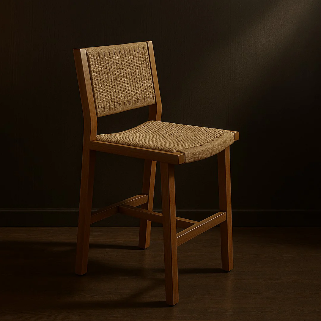 Isabel Bar Chair In Mahogany Wood By Stories - Image 3