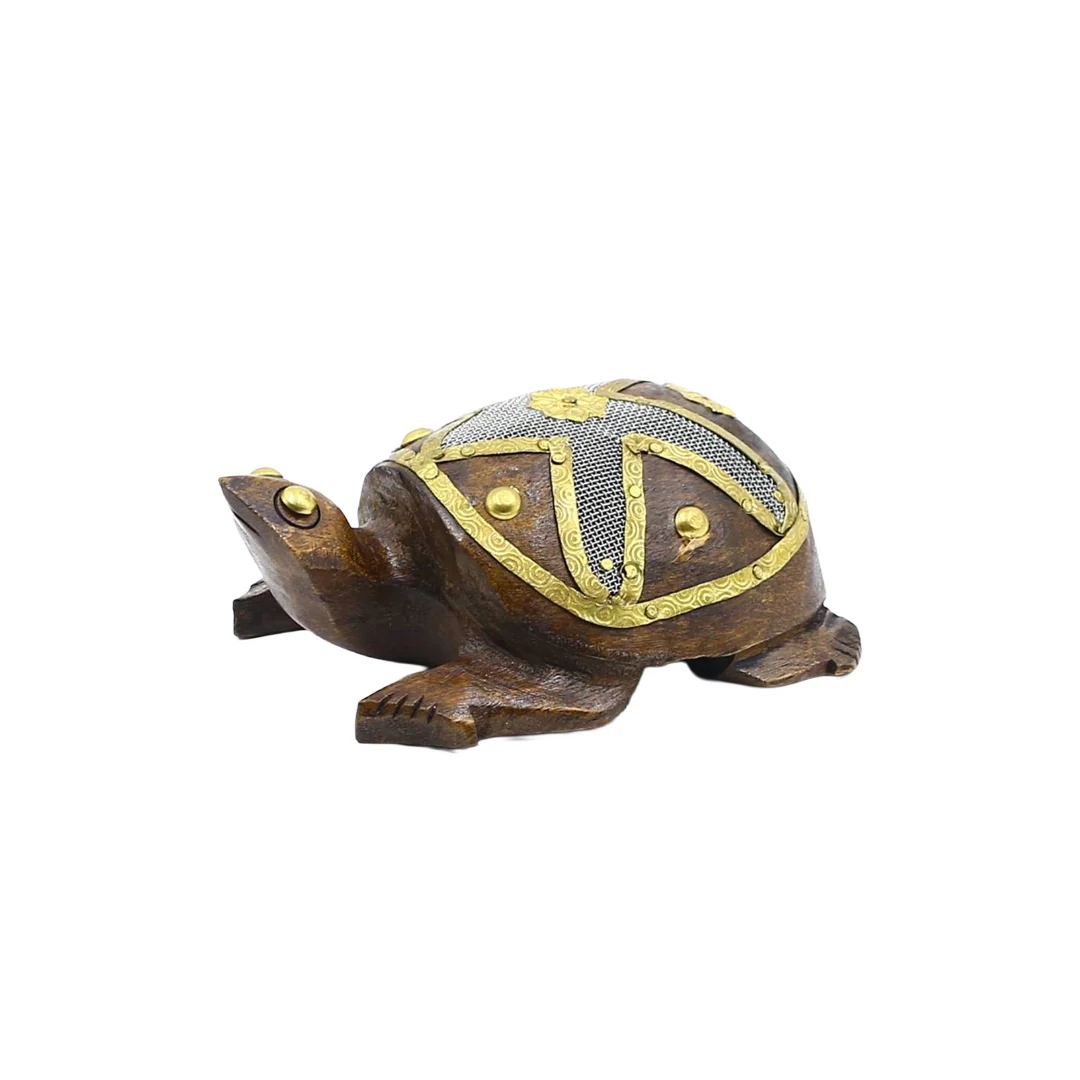 Wooden Turtle With Star Jali By Stories - Image 2