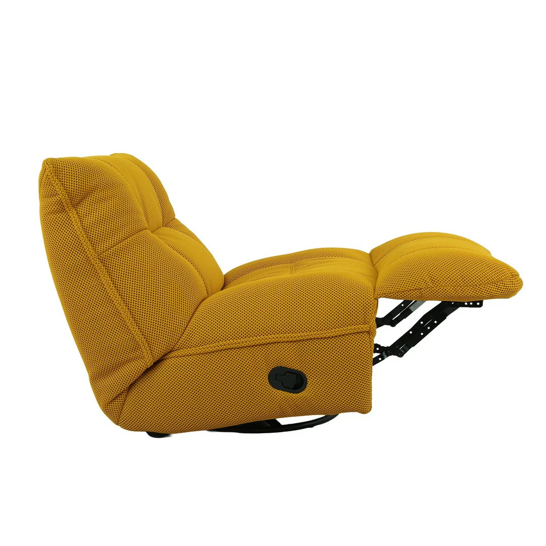 Yellow Karl Manual 1 Seater Recliner Swivel Glider - Image 3