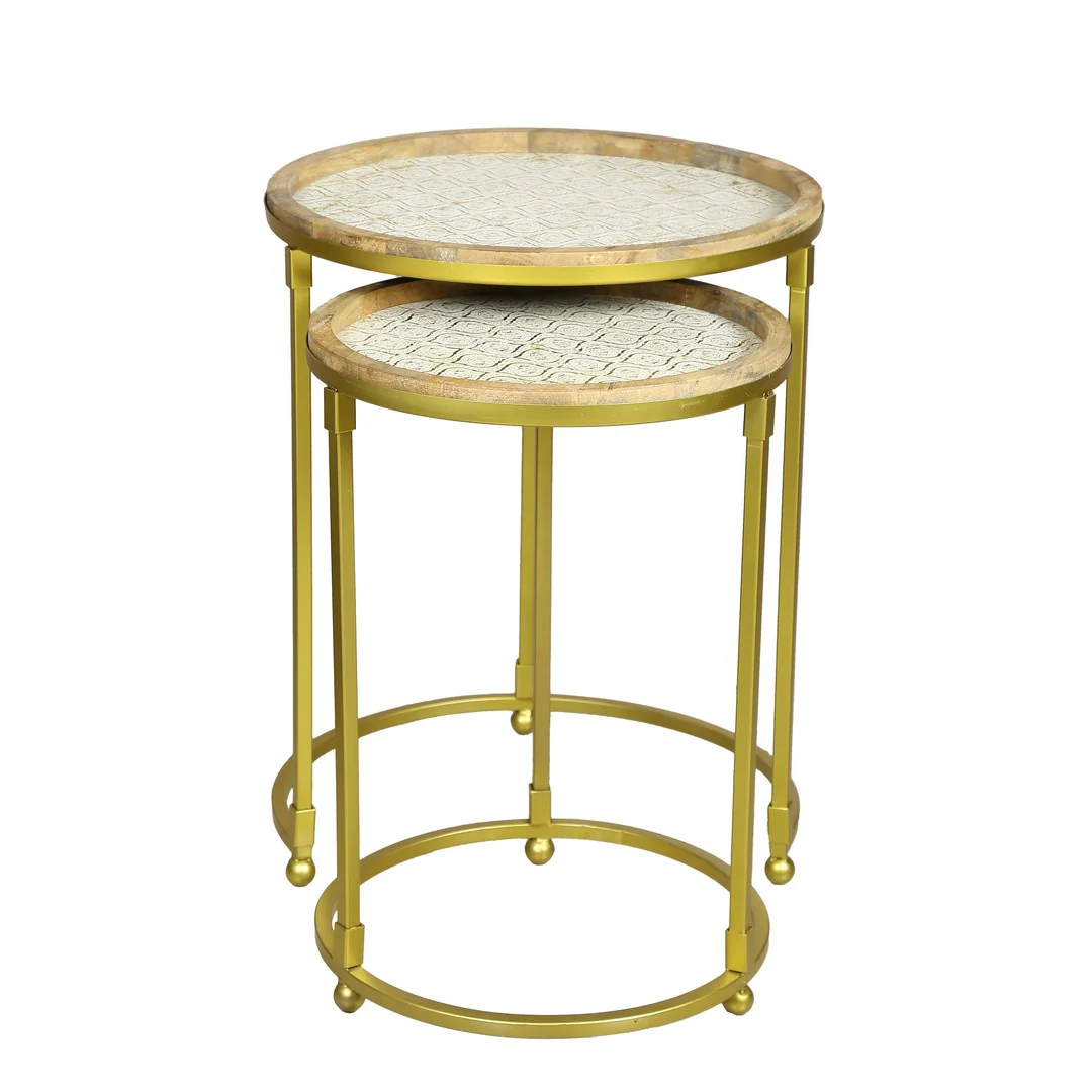 LMA Drop Embossed Nested Set of 2 Side Table - Image 5