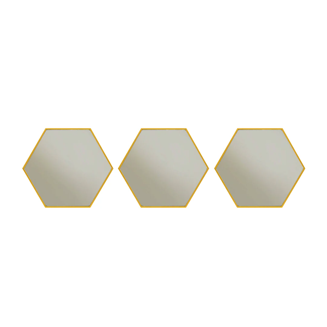 Hexagon-shaped Mirror Set of 3 By Stories - Image 3