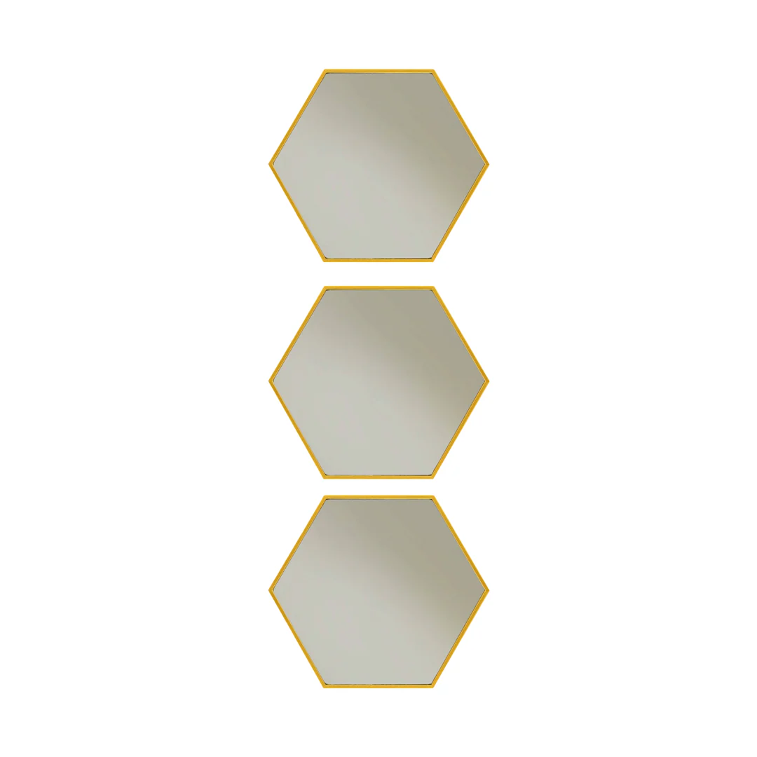 Hexagon-shaped Mirror Set of 3 By Stories - Image 4