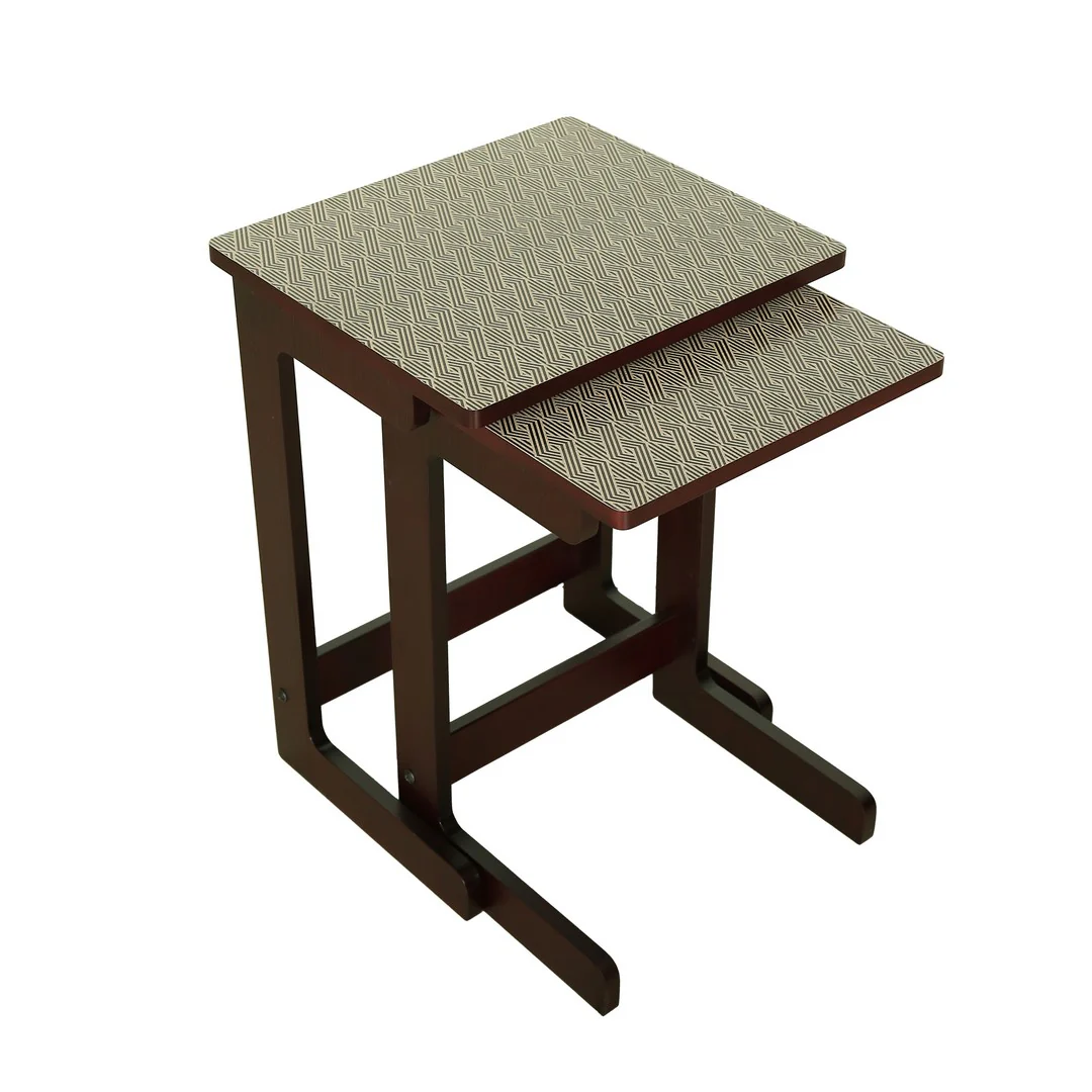 Nest Table Set Of 2 U.V.Print Wood Aztec By Stories - Image 6