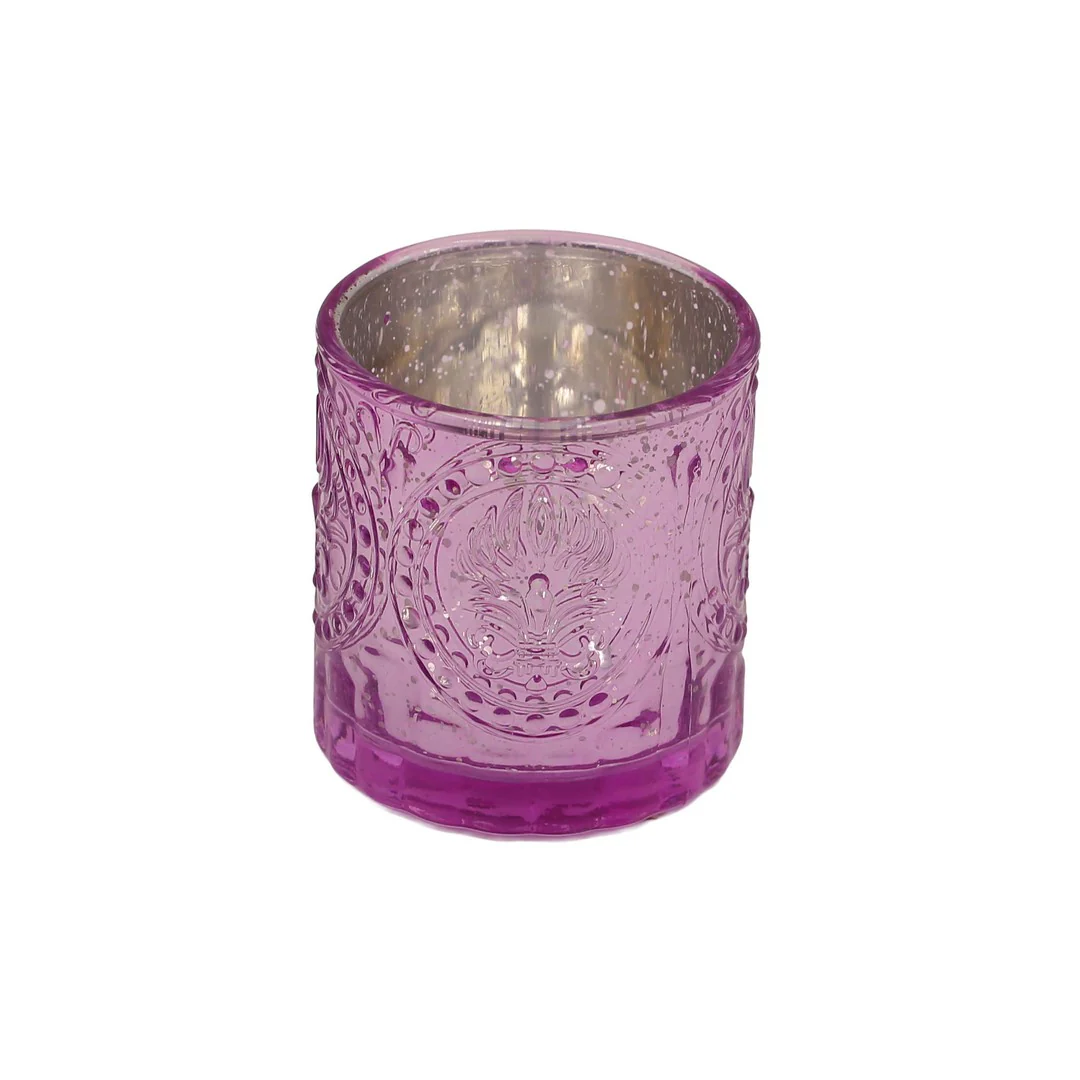 Purple Glass Candle Holder By Stories - Image 3