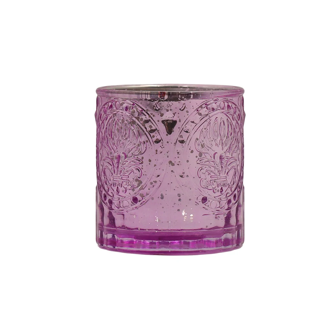 Purple Glass Candle Holder By Stories - Image 5