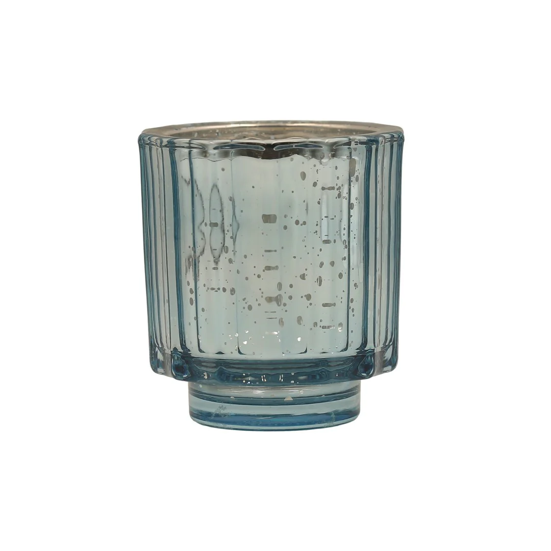 Blue Glass Candle Holder By Stories - Image 4