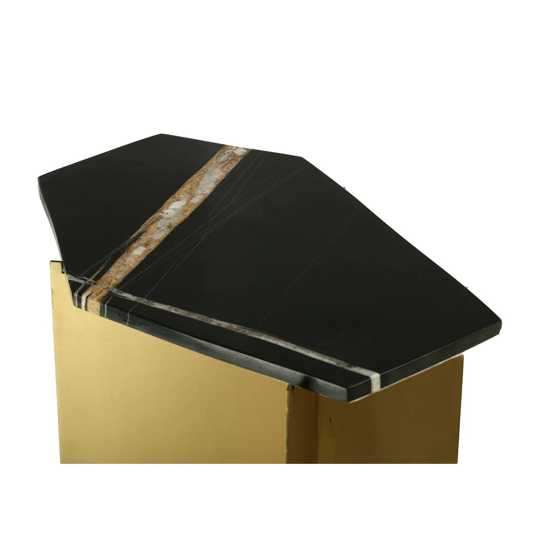 Iron Side Table with Marble Top By Stories - Image 5