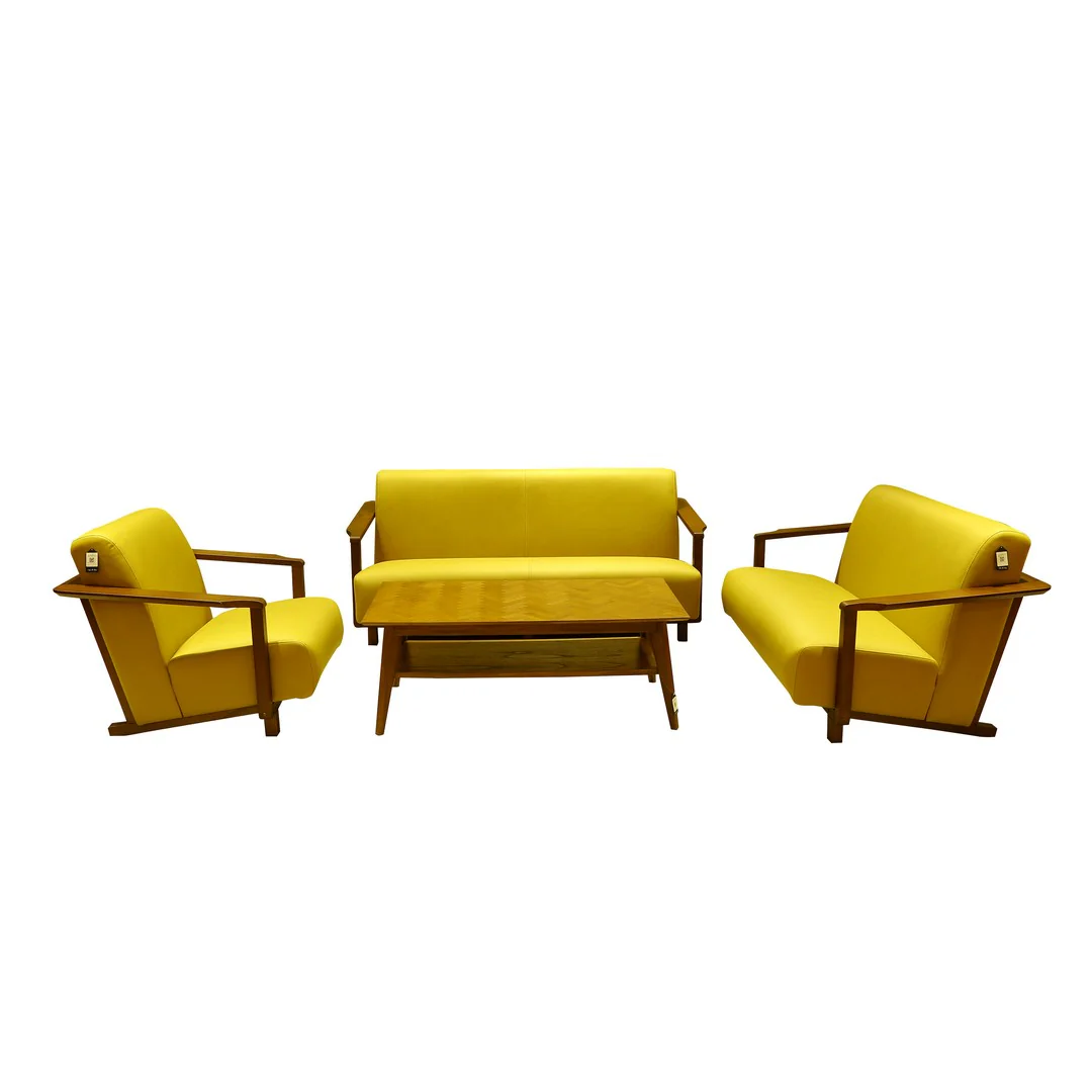 Yellow Sisca 3 seater Sofa [Fabric] By Stories - Image 3