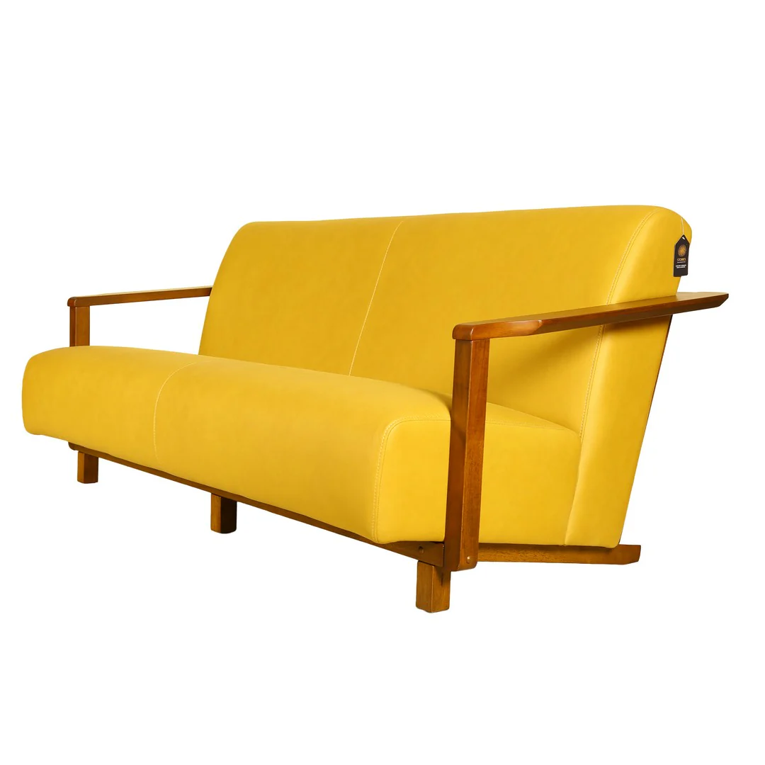 Yellow Sisca 3 seater Sofa [Fabric] By Stories - Image 6