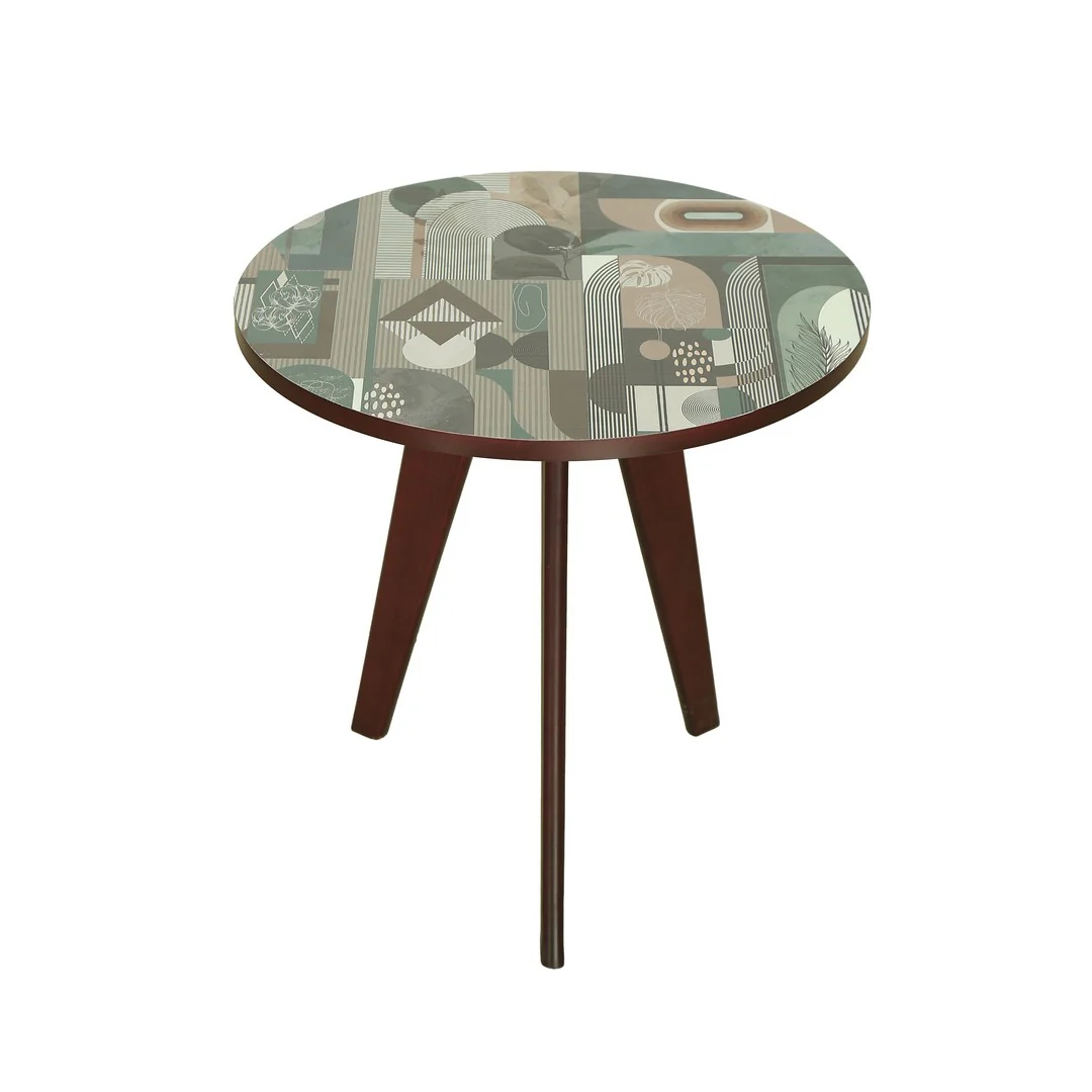 Oval Tri Table Wenge U.V. Print Wood By Stories - Image 3