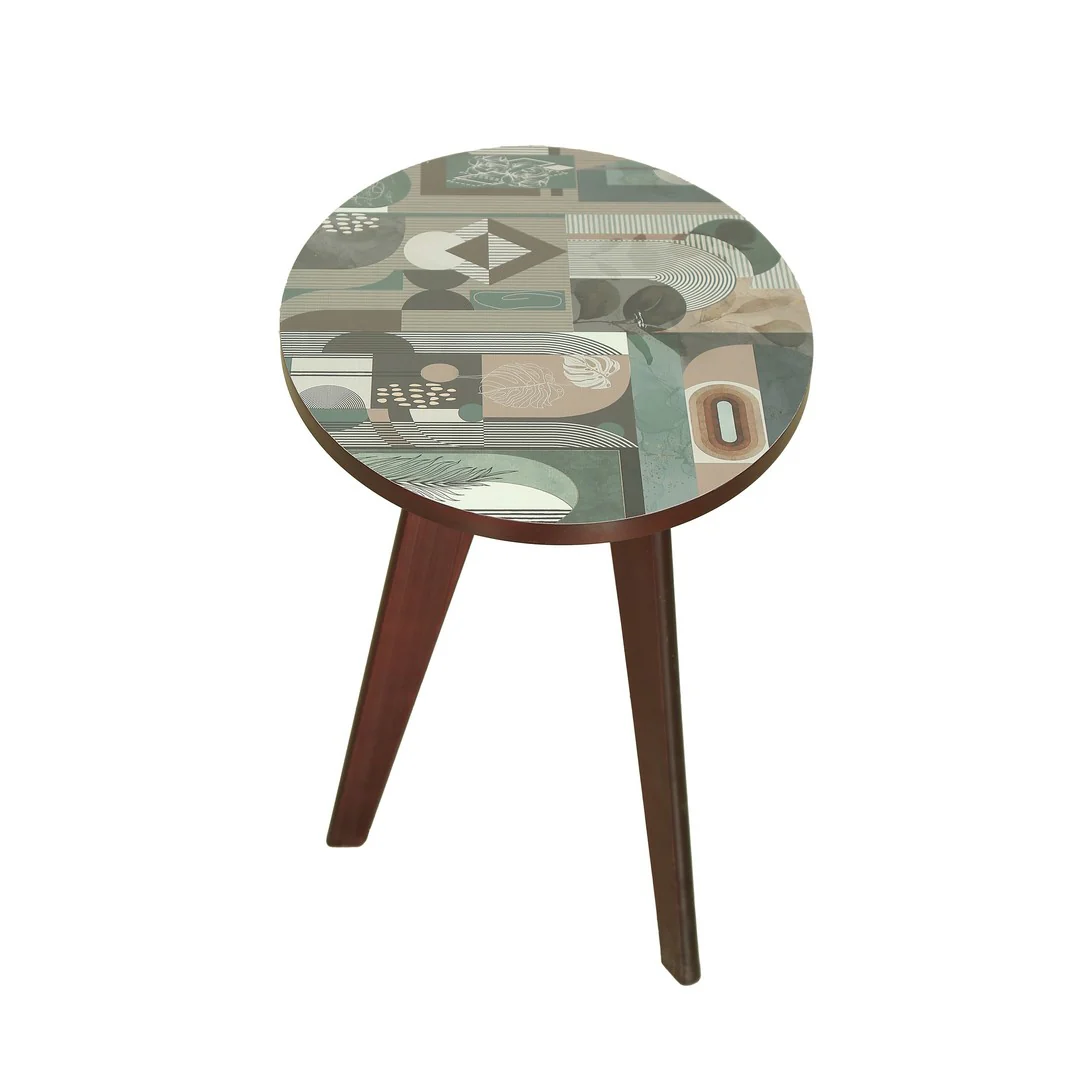 Oval Tri Table Wenge U.V. Print Wood By Stories - Image 6