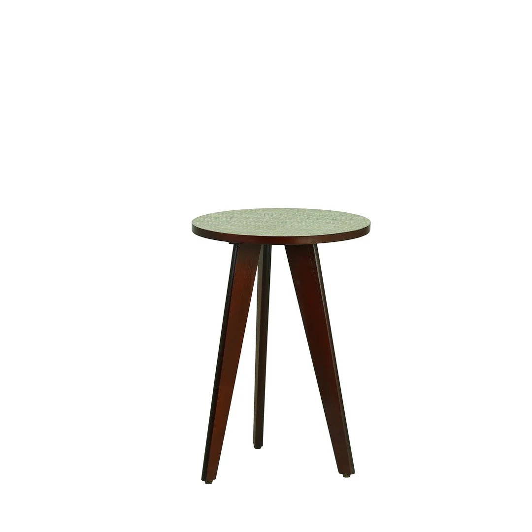 Round Tri Table Aztec U.V. Print Wood By Stories - Image 4