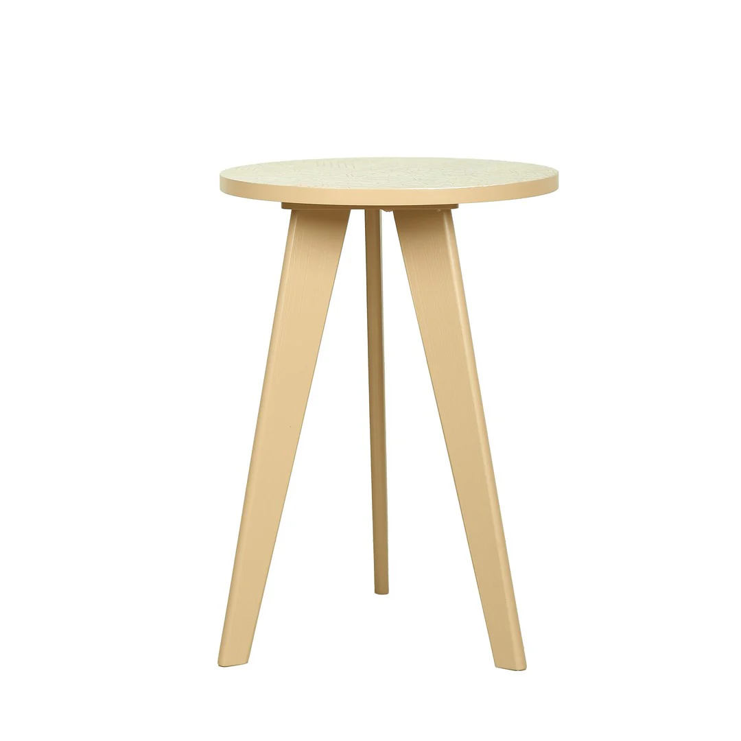 Round Tri Table Coffee U.V. Print Wood By Stories - Image 4