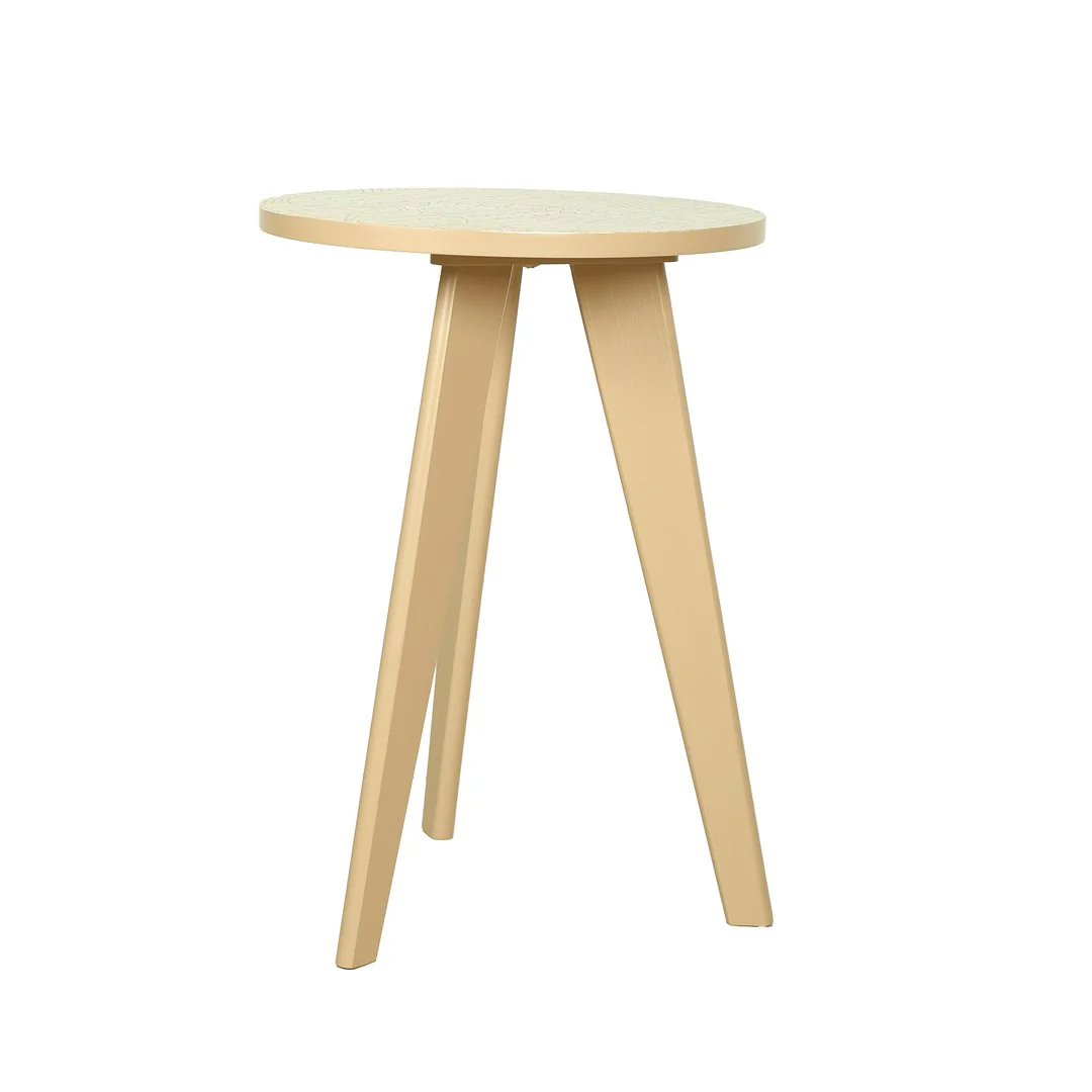 Round Tri Table Coffee U.V. Print Wood By Stories - Image 5