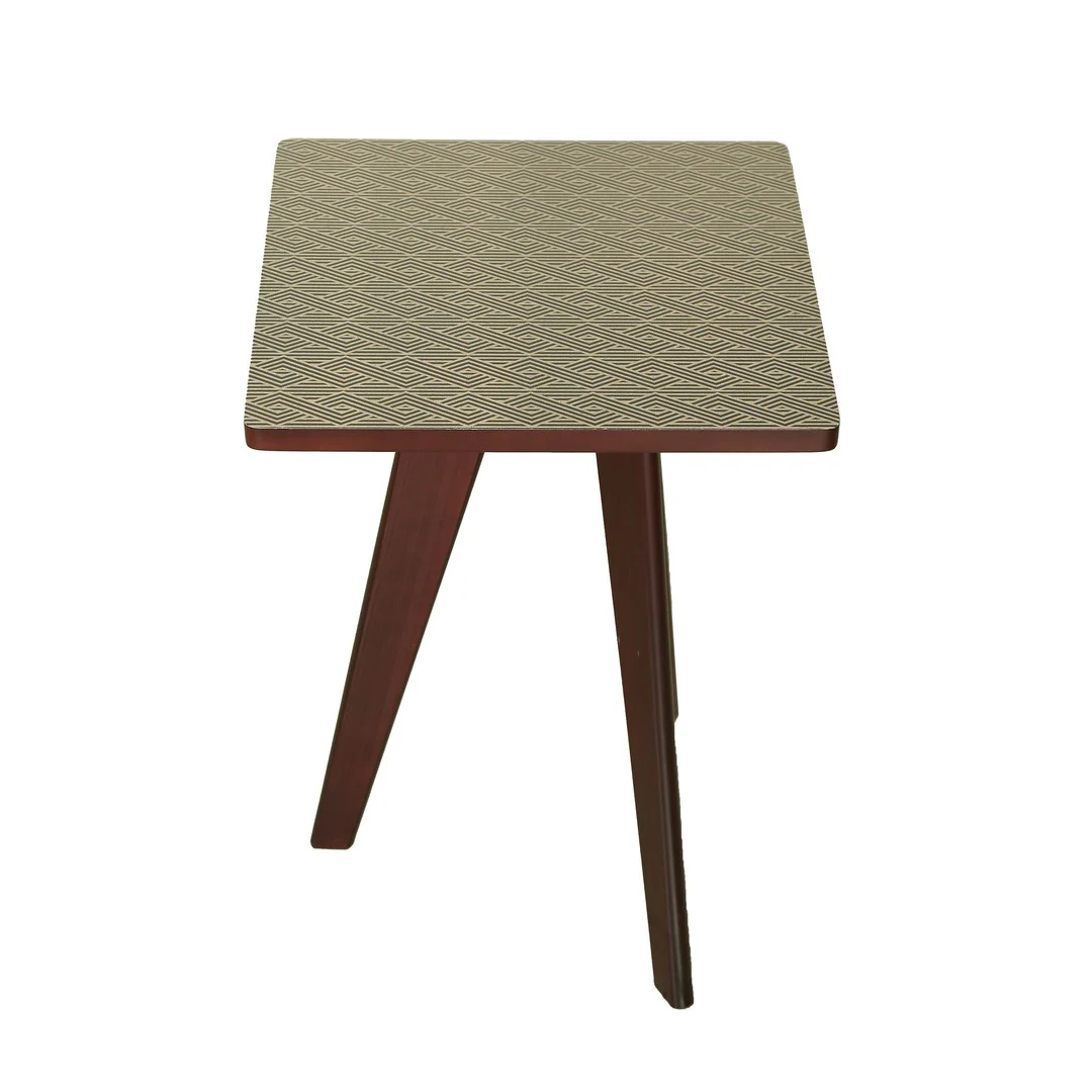 Square Tri Table aztec U.V. Print Wood By Stories - Image 3