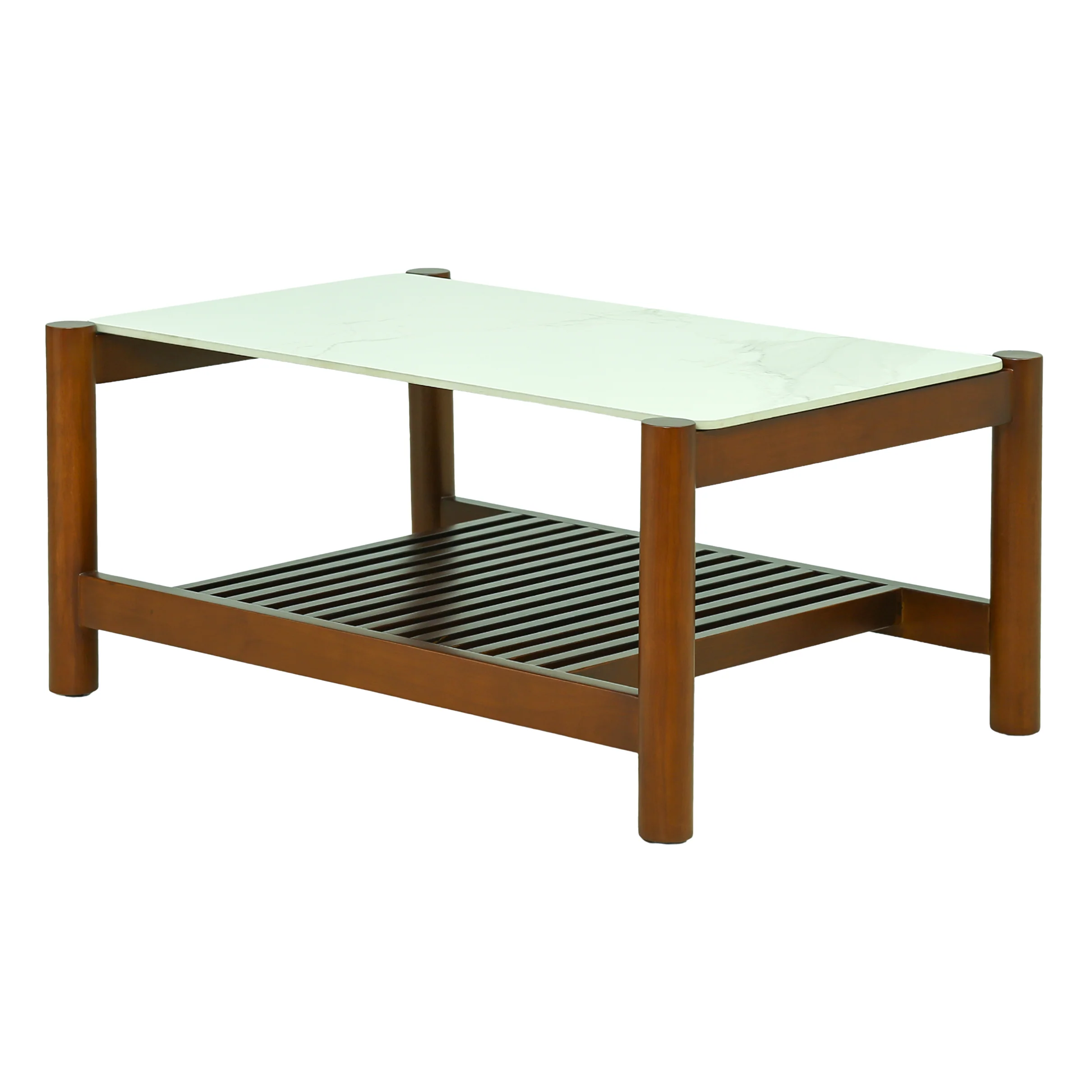 White chocolate Coffee Table with Tiles Top [Wooden] By Stories - Image 2