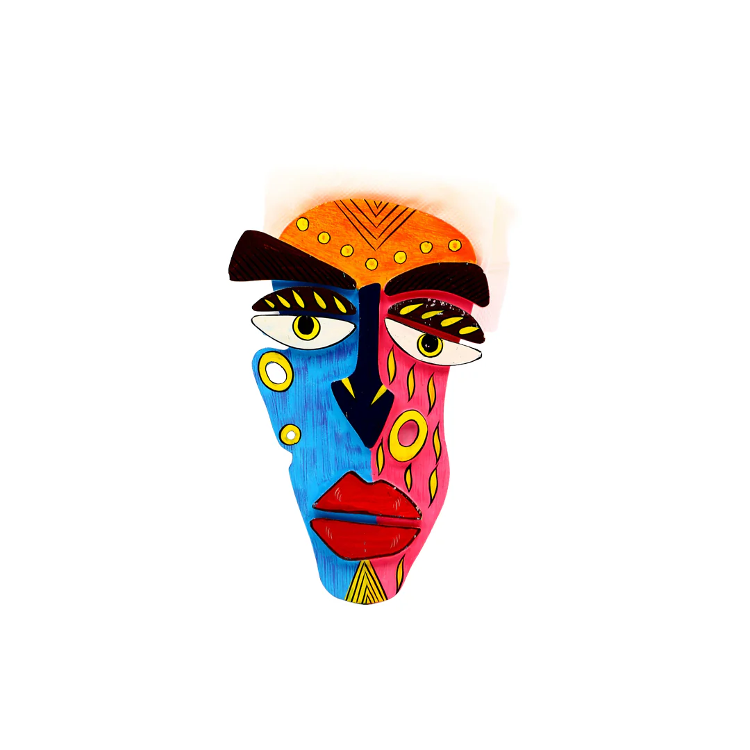 Wooden Mask Painted By Stories - Image 4
