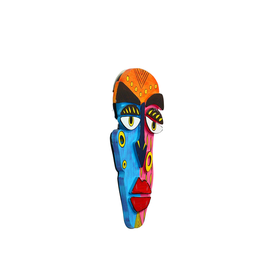 Wooden Mask Painted By Stories - Image 5