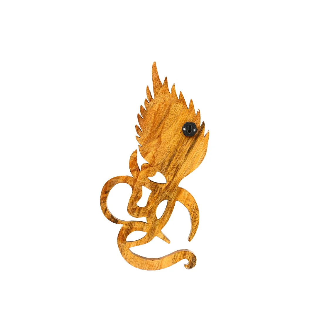 Wooden Om with Peacock Feather Painted Emb By Stories - Image 4